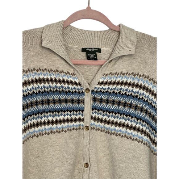 Eddie Bauer Button Down Long Sleeve Angora Blend Brown Cozy Sweater Size XXL - Picture 2 of 8